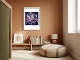  Great horned owl in a blossom tree framed in a gentle room thumbnail