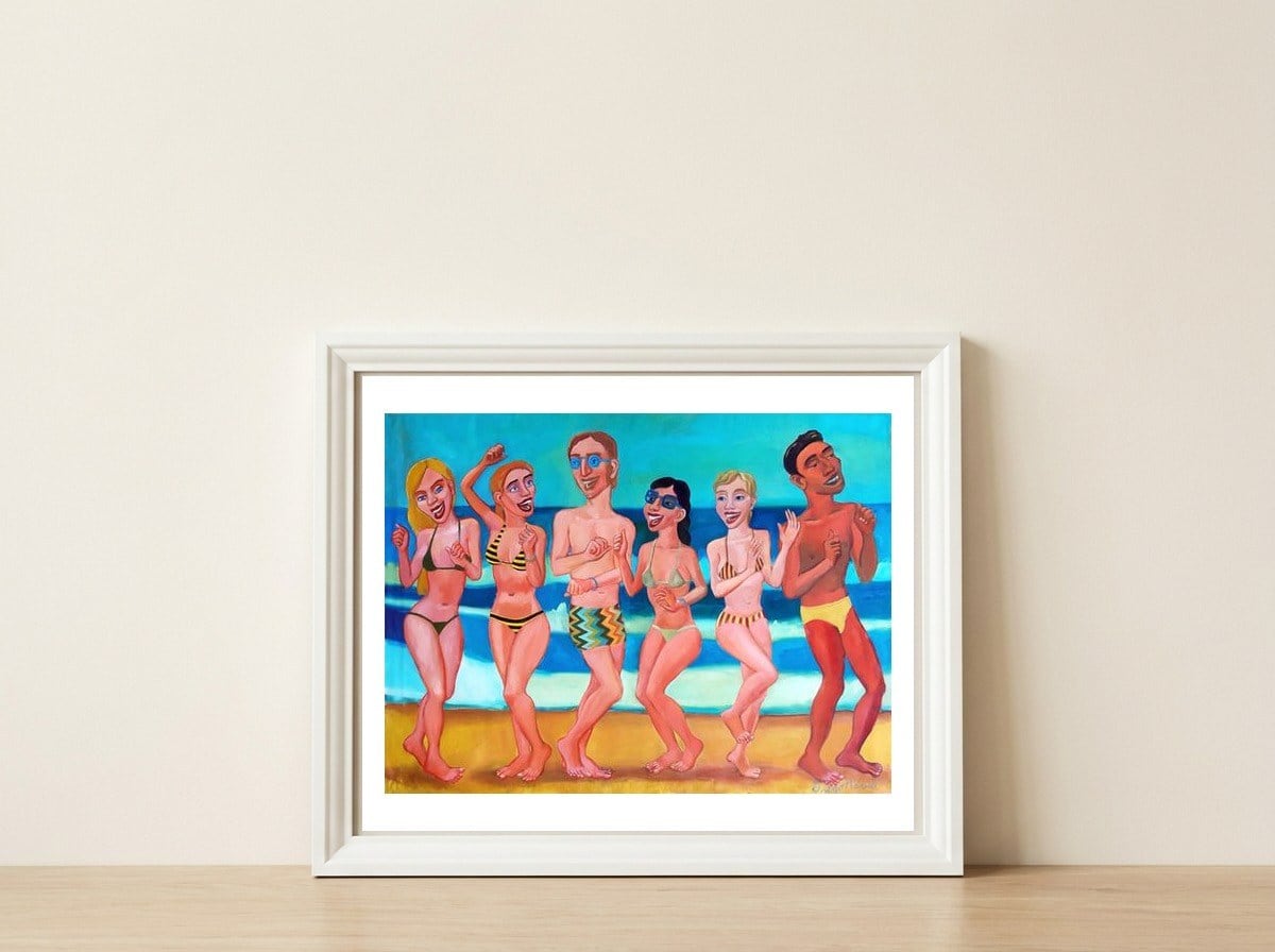 Fiesta En La Playa 6 — framed, leaning against the wall