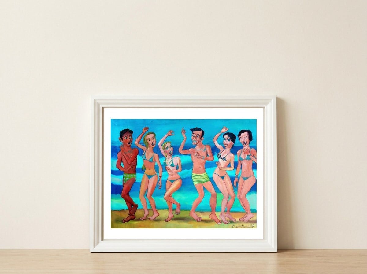 Punta Mogotes Beach — framed, leaning against the wall