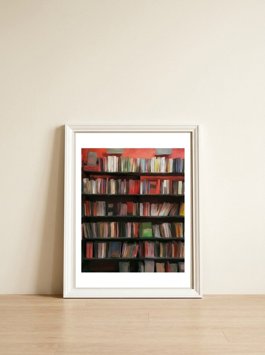 The Bookshop — framed, leaning against the wall