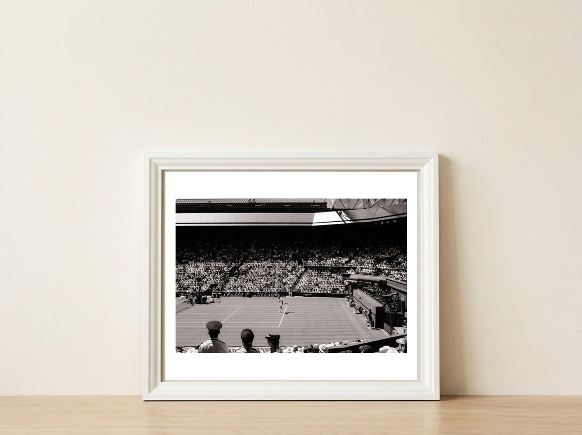 Roger Federer, Wimbledon 2018 — framed, leaning against the wall