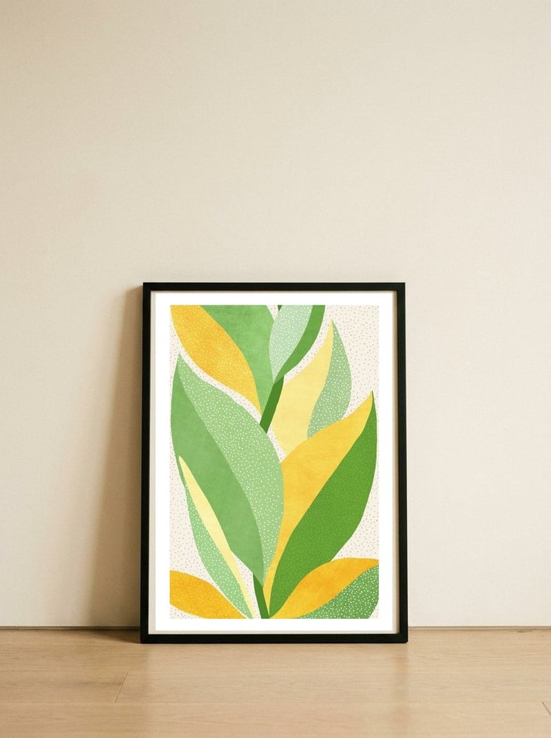 Sunshine Flora — framed, leaning against the wall