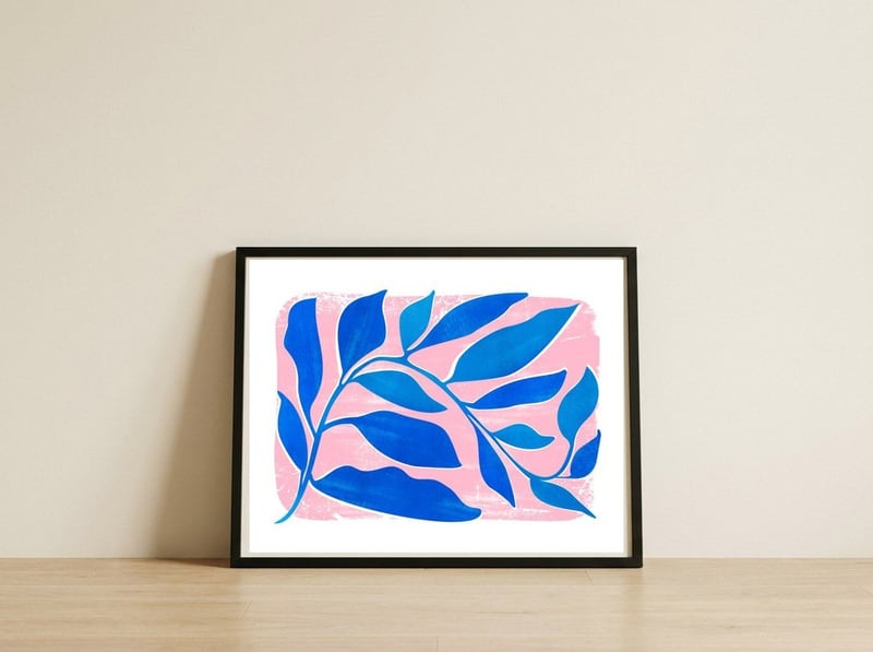 Mid Century Garden — framed, leaning against the wall