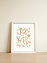 Jungle Giraffes | Pastel — framed, leaning against the wall thumbnail