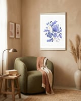 Protea Floral | Blue framed in a tender room thumbnail
