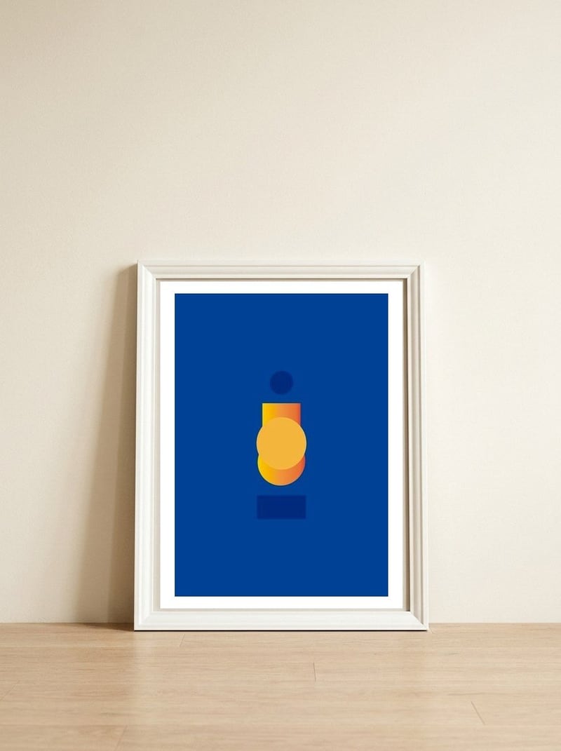 Balance | abstract modern 10 — framed, leaning against the wall