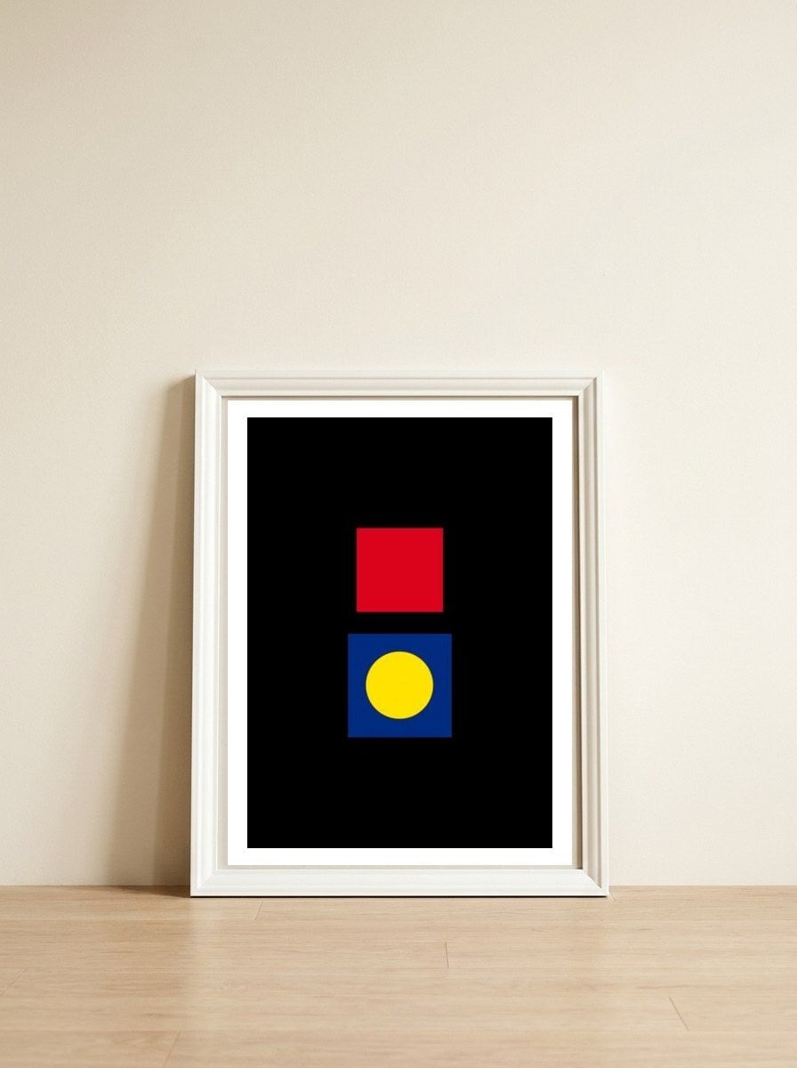 Abstract modern 33 — framed, leaning against the wall