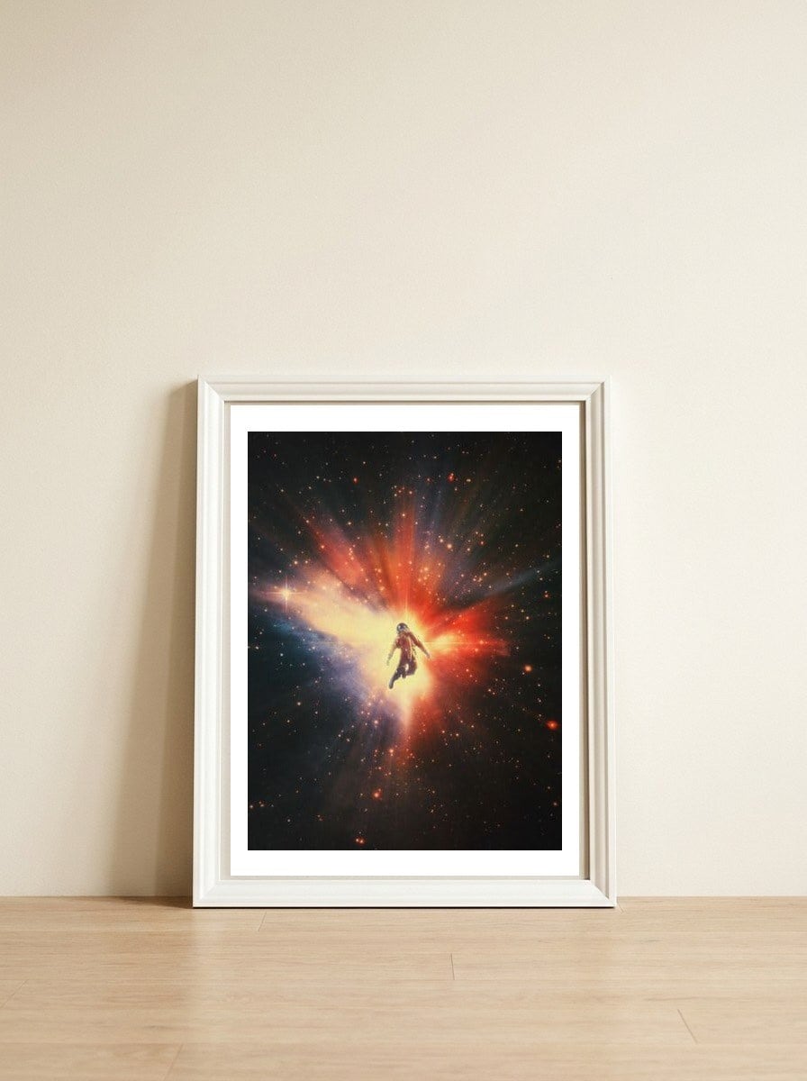 The Creation — framed, leaning against the wall