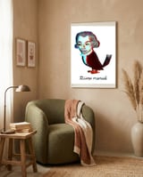 Beethoven Bird 3 framed in a tender room thumbnail