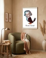 Beethoven Bird 4 framed in a tender room thumbnail