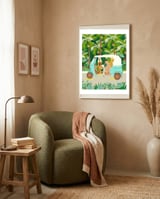 Rikshaw ride with Javan leopards in Bali | Tropical Nature Jungle Bohemian Wildlife Travel framed in a tender room thumbnail