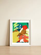 Snow Camping With My Fox — framed, leaning against the wall thumbnail
