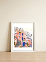 Santorini Greece Architecture — framed, leaning against the wall thumbnail