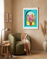 The Good Vibes Flower Pot framed in a tender room thumbnail