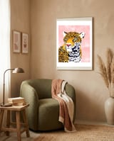 The Leopard Portrait framed in a tender room thumbnail