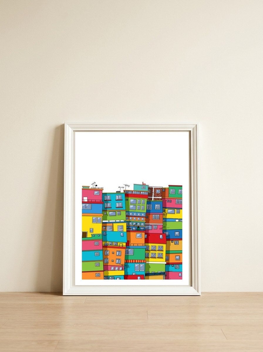 Favela — framed, leaning against the wall
