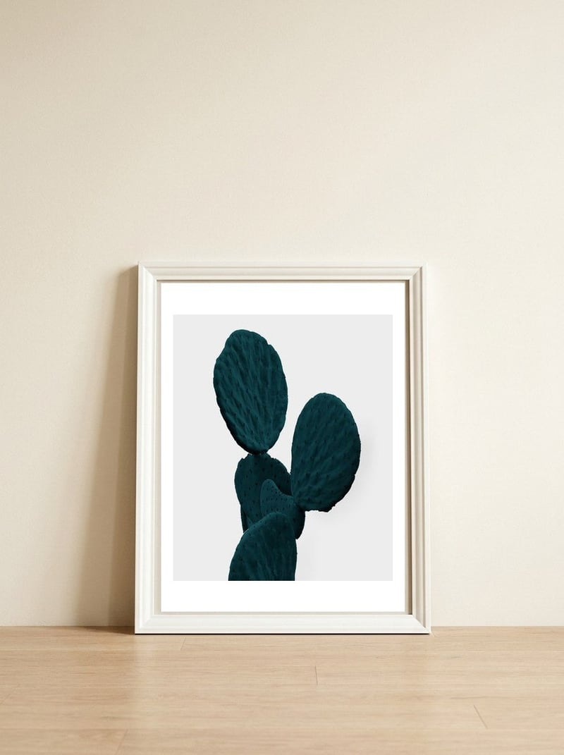 Cactus Art — framed, leaning against the wall
