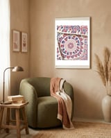 Romanian embroidery background 36 framed in a tender room thumbnail