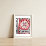 Romanian embroidery background 27 — framed, leaning against the wall thumbnail