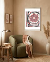 Romanian embroidery background 9 framed in a tender room thumbnail