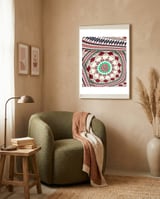 Romanian embroidery background 7 framed in a tender room thumbnail