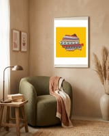 Decorative Romania Map framed in a tender room thumbnail