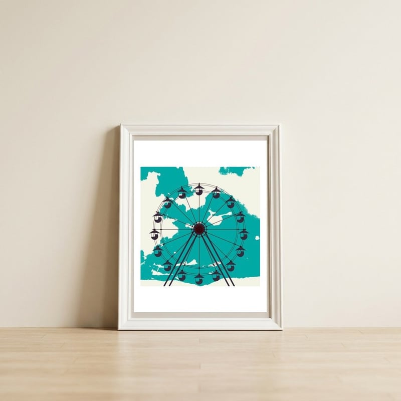 Ferris Wheel — framed, leaning against the wall