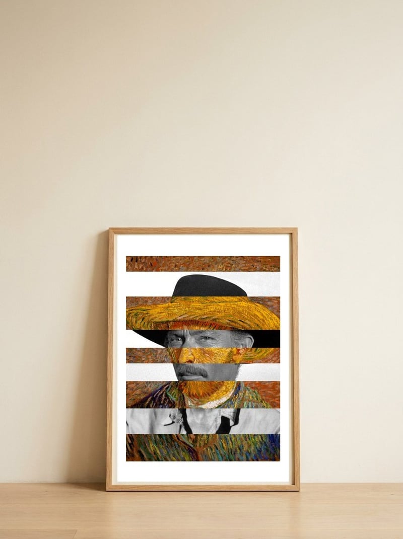 Van Goghs Self Portrait  Lee V — framed, leaning against the wall