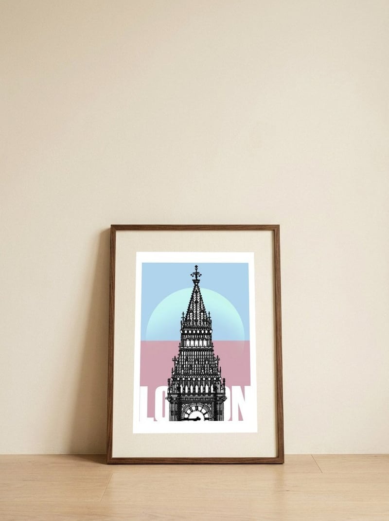 20 — framed, leaning against the wall