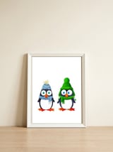 Winter Penguins — framed, leaning against the wall thumbnail