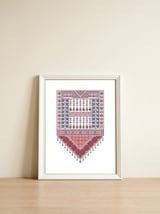 Tatreez Ornament 19 — framed, leaning against the wall thumbnail