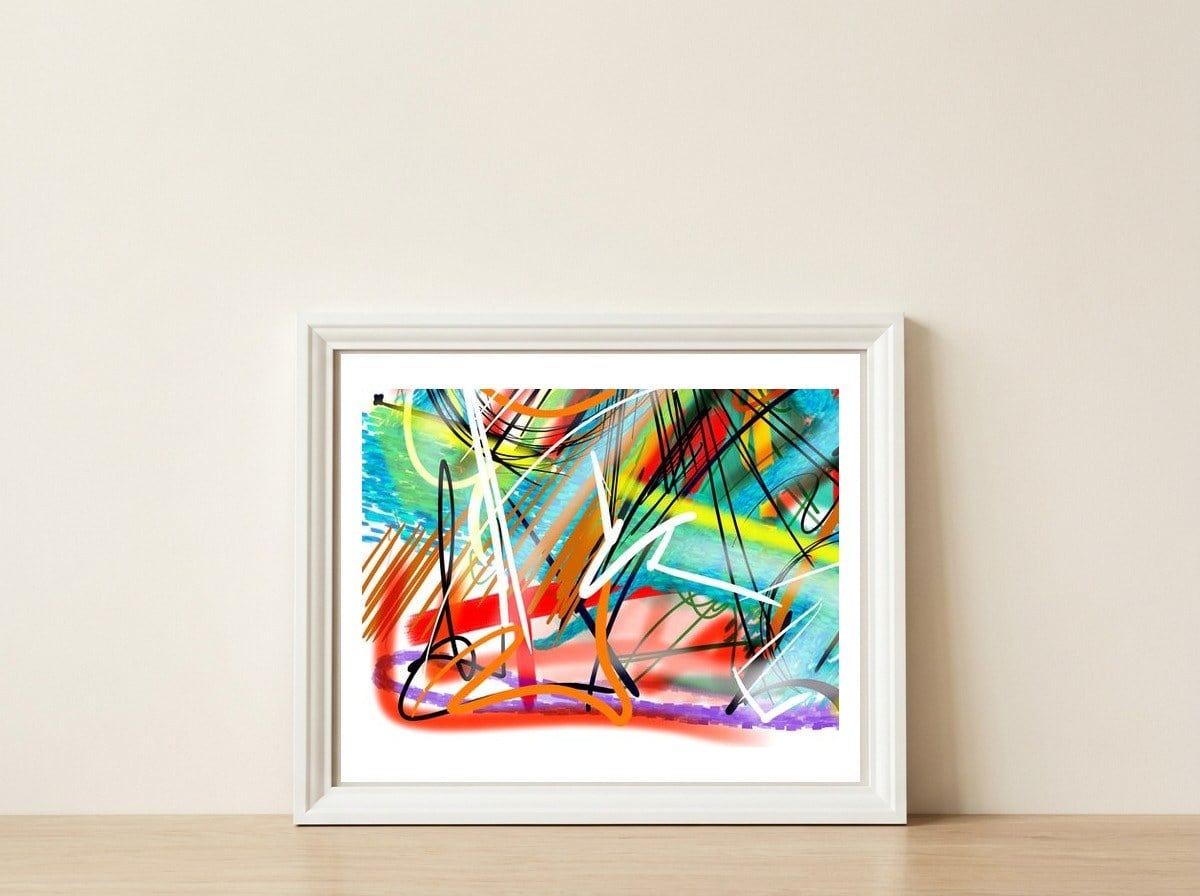 Collor Graphics 3 — framed, leaning against the wall