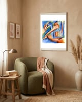 Emersions in blue and orange framed in a tender room thumbnail