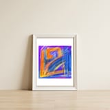 orange walking in blue — framed, leaning against the wall thumbnail
