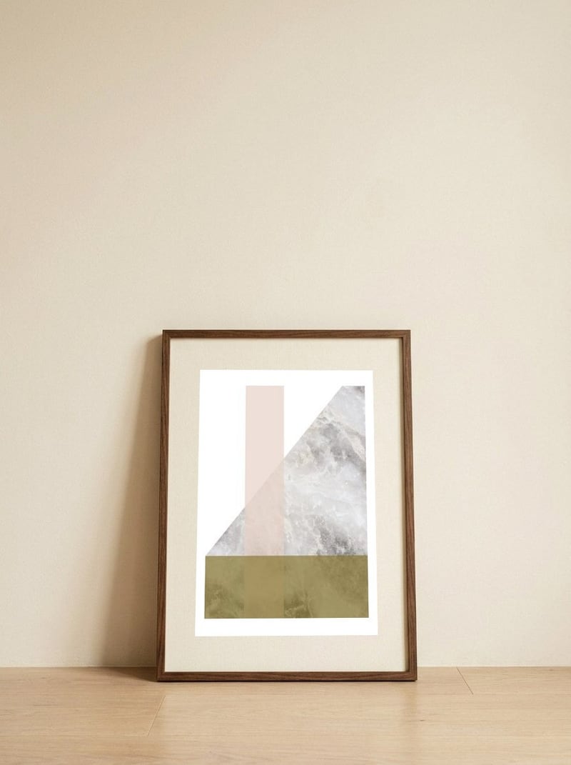 44 — framed, leaning against the wall