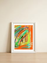 Emersions in orange and yellow 3 — framed, leaning against the wall thumbnail
