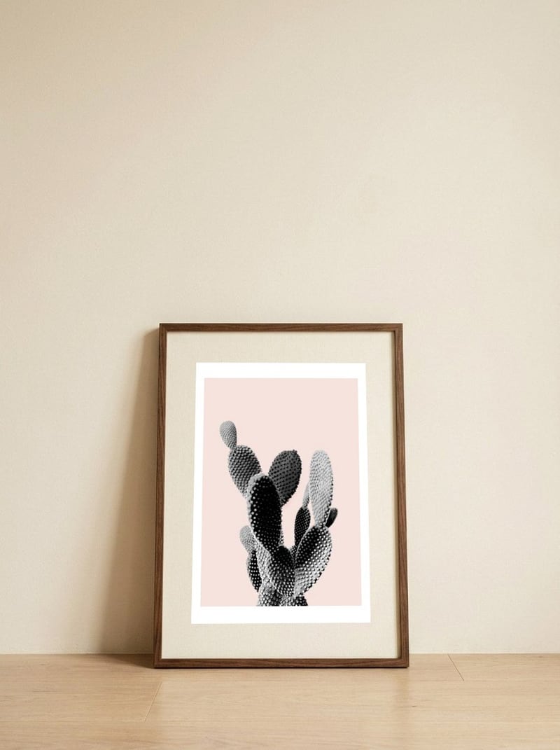 50 — framed, leaning against the wall