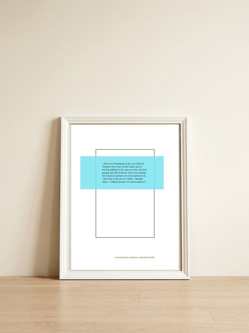 OPENING WONDERLAND — framed, leaning against the wall