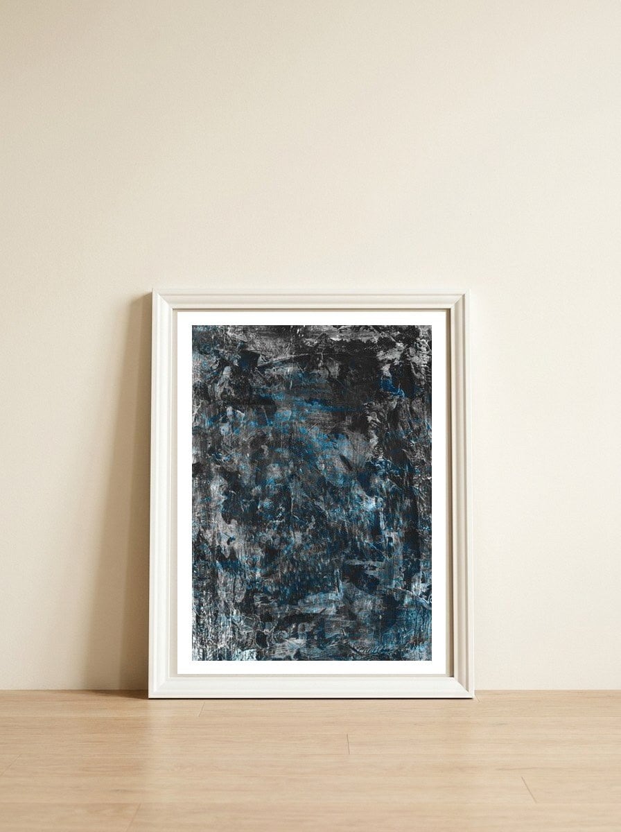 LBlack — framed, leaning against the wall