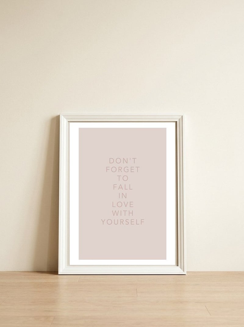 YOURSELF — framed, leaning against the wall