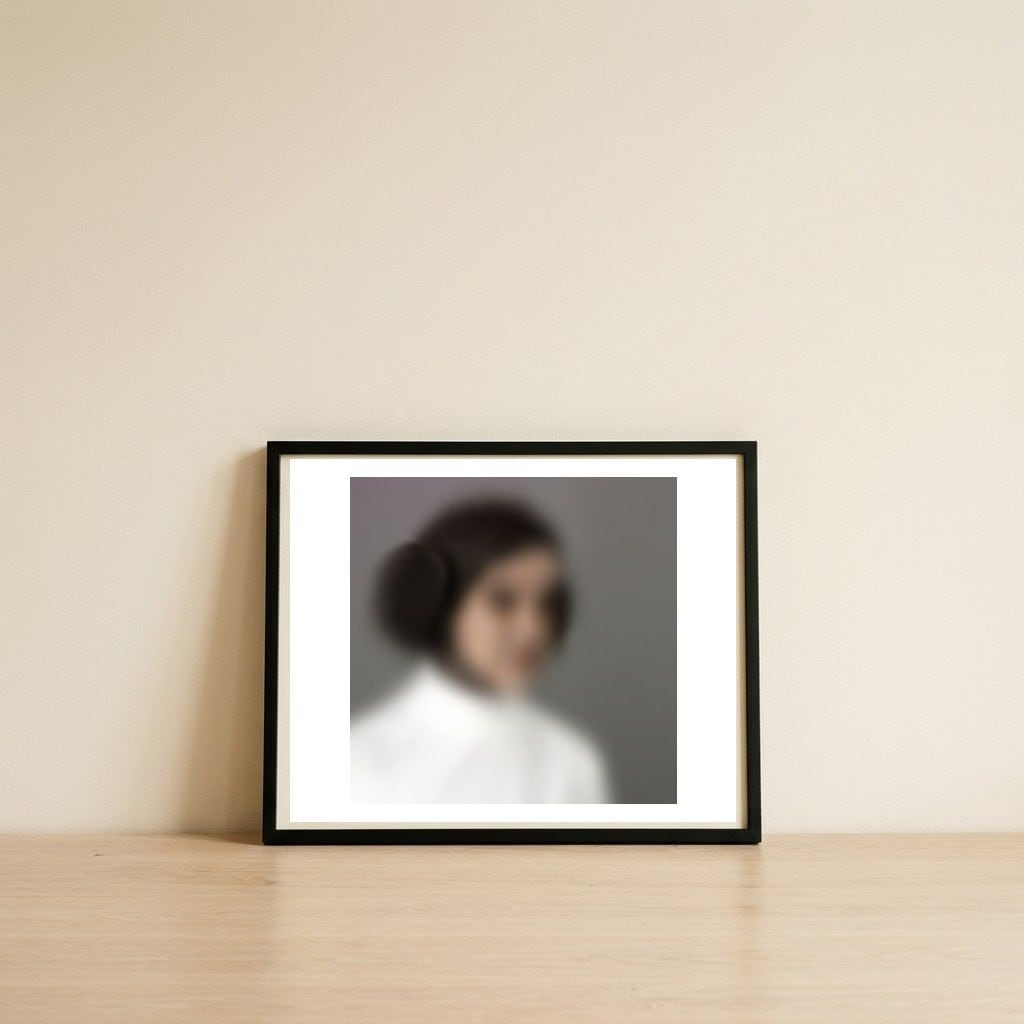 BLURRED PRINCESS I — framed, leaning against the wall