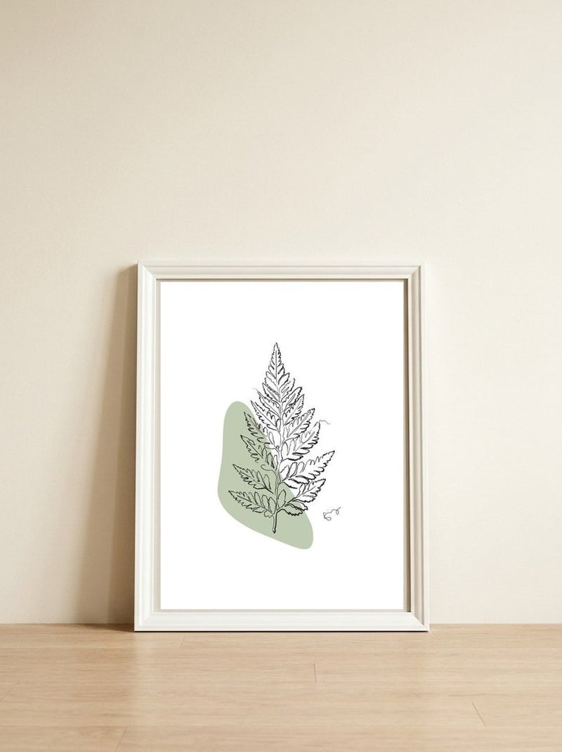 Fern — framed, leaning against the wall