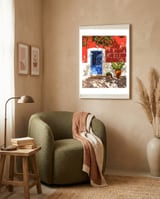 Intentful Living | Summer Architecture Travel Positivity | Optimism Good Vibes Bohemian House Door framed in a tender room thumbnail