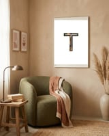 Letter T - (Impress) framed in a tender room thumbnail