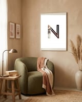 Letter N - (Impress) framed in a tender room thumbnail
