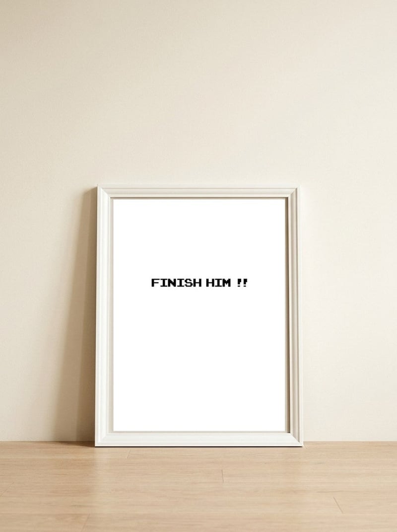 FINISH — framed, leaning against the wall
