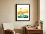 Golden Alpine Sunset framed in a focused room thumbnail