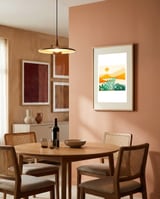 Golden Alpine Sunset framed in a intimate room thumbnail