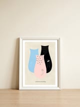 cat knows everything — framed, leaning against the wall thumbnail