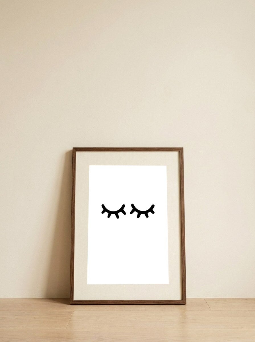 occhi — framed, leaning against the wall